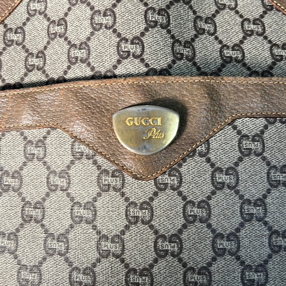 SOLD GUCCI Old Gucci Vintage GG Sherry Line Tote Bag PVC Leather Brown - Picture 3 of 16